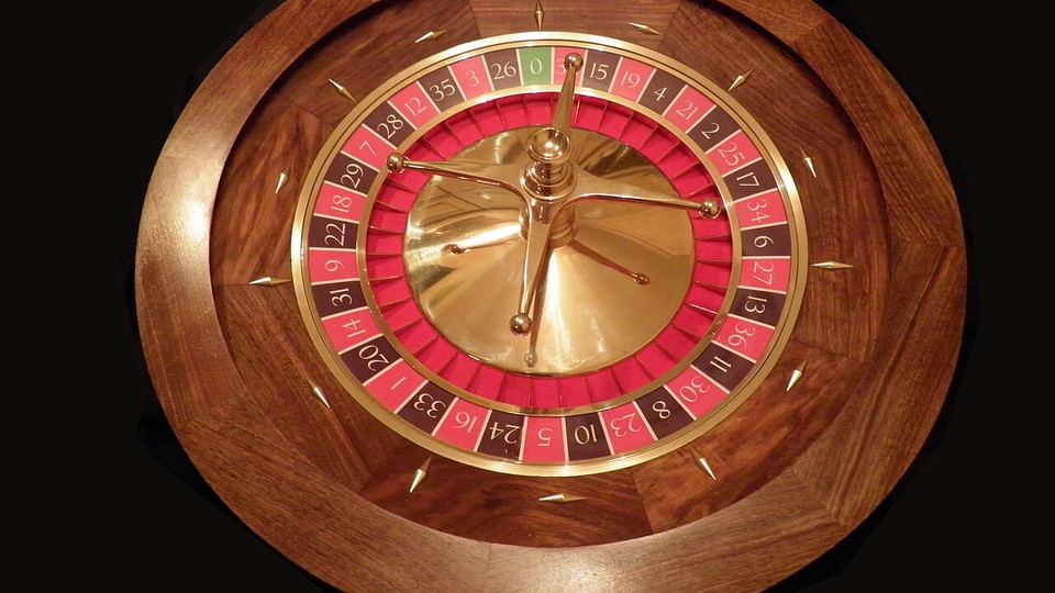 Roulette wheel in a casino